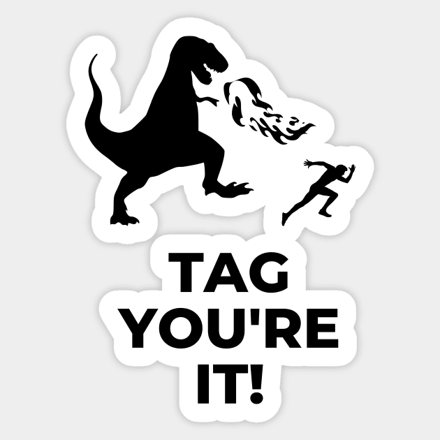 Tag you're it dinosaur run Sticker by ramith-concept